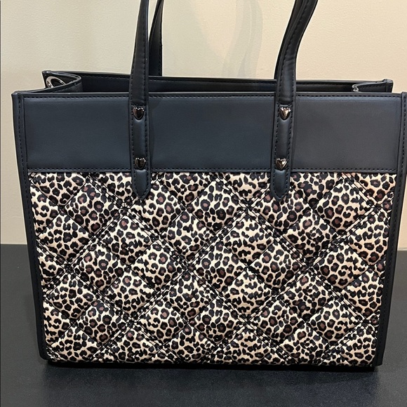 Betsey Johnson | Leopard Quilted Tote w/ Charm & Crossbody Strap